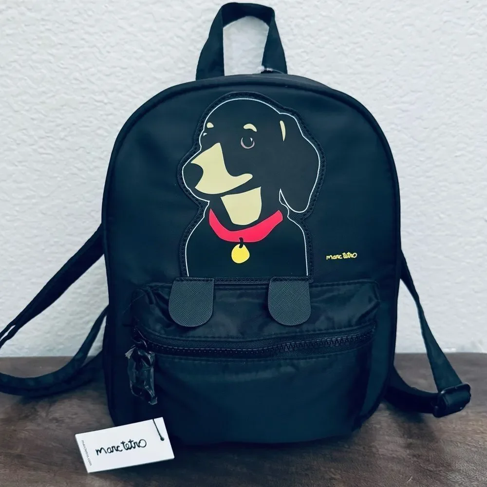 Marc Tetro Dachshund Dog Black Backpack Bag
